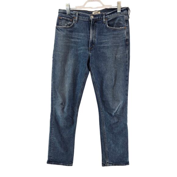 Agolde Merrel Jeans Womens 30 (34" Waist) High Rise Cropped Organic Cotton USA